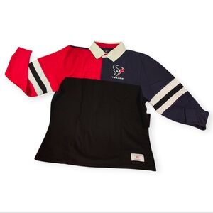 Tommy Hilfiger Navy Houston Texans Cory Varsity Rugby Long Sleeve T-Shirt